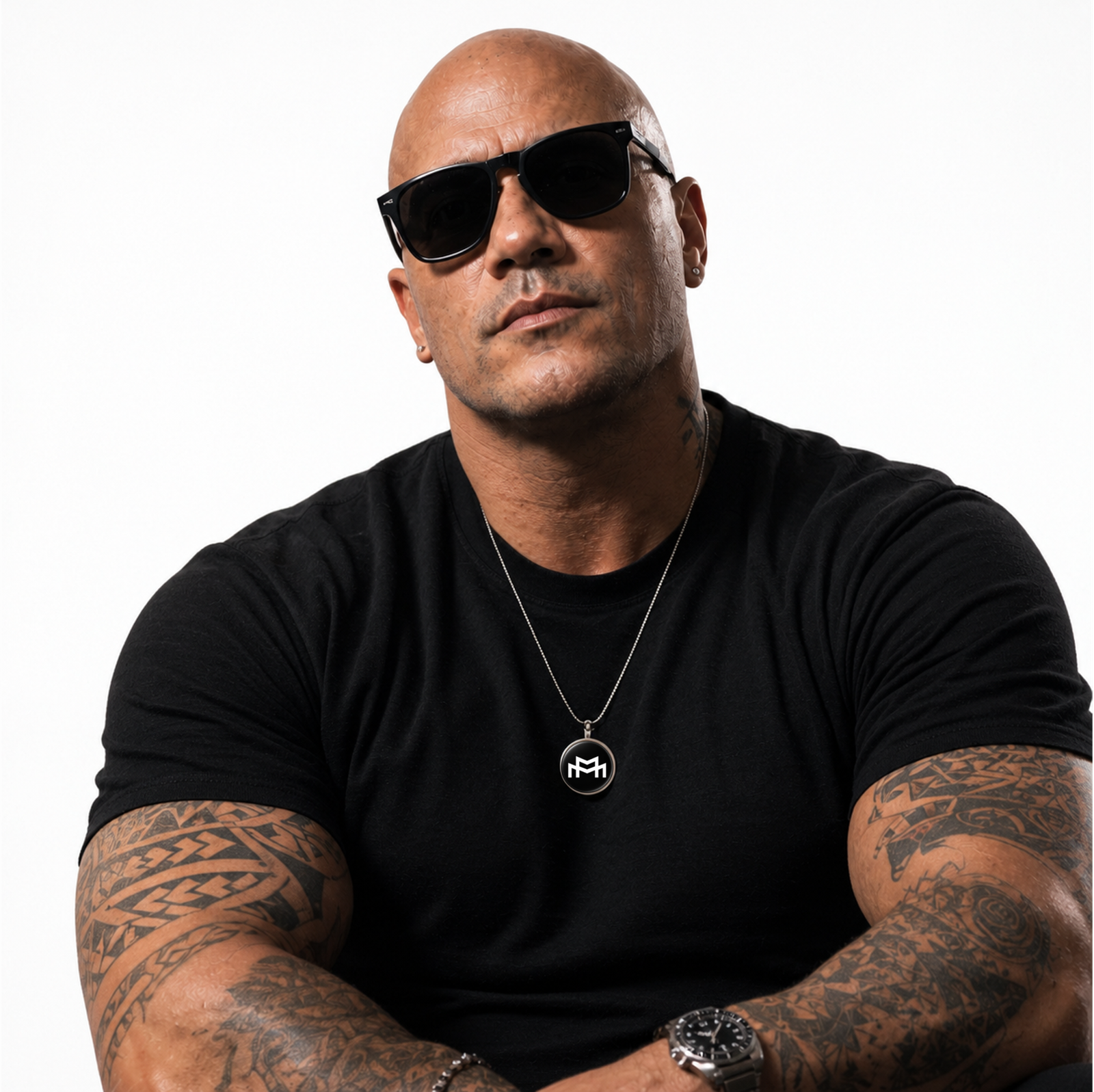 Marco Melega wearing sunglasses